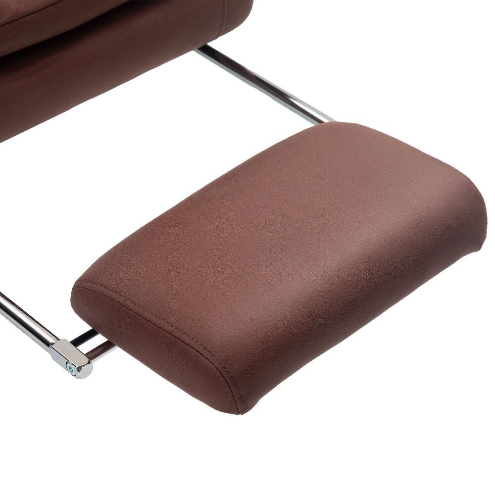 Alt View 4. Loheer - Loheer Massage Office Chair Heated Reclining Desk Chair with Footrest Microfibre Coffee - Coffee.