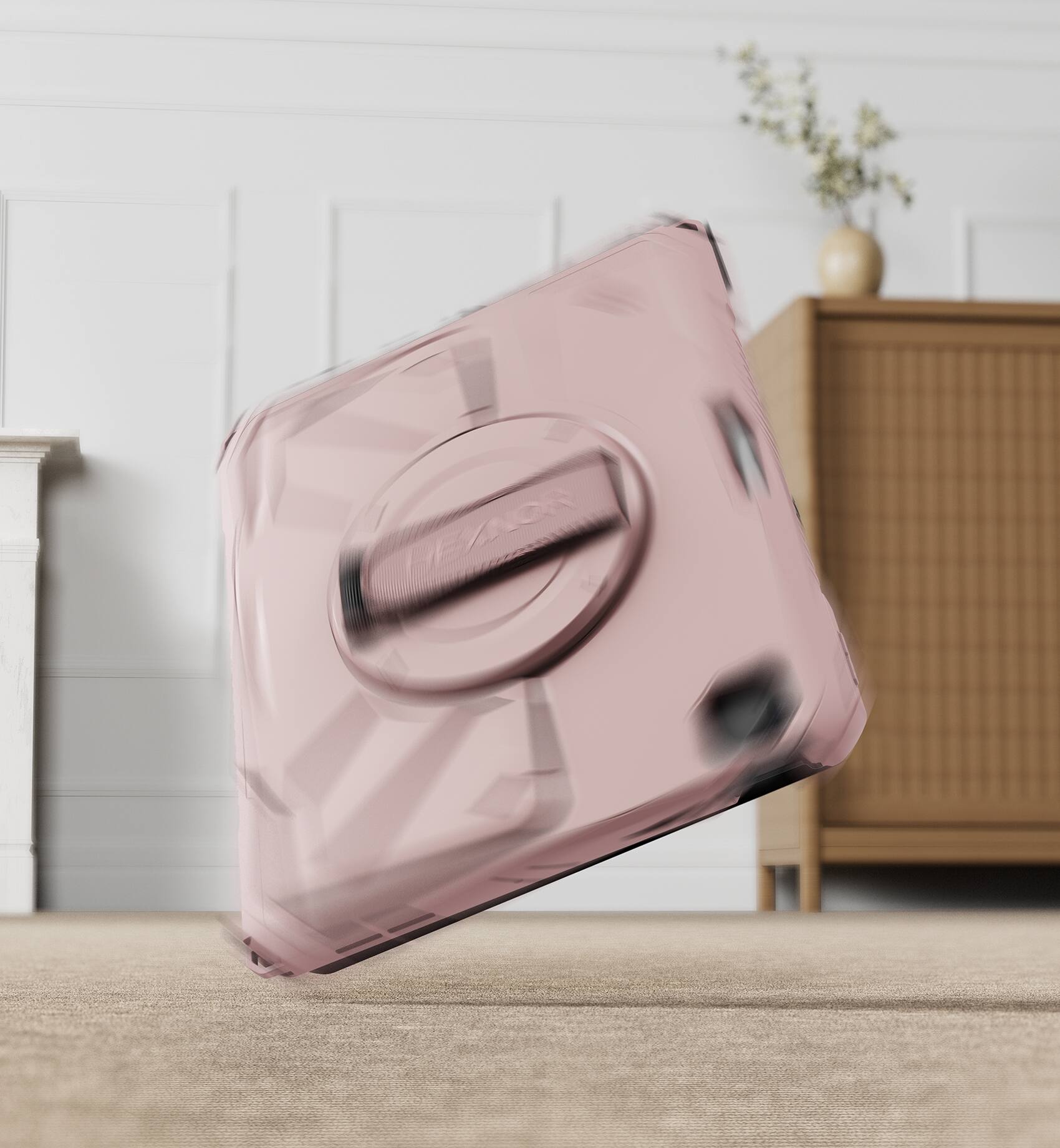 Alt View 6. Dexnor - Case for iPad Air 13” M4/M3/M2 with 360° Rotating Hand Strap& Screen Protector Shockproof Full-Body Bumper Cover - Peony Pink.