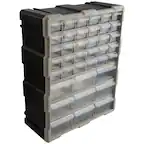 Front. Stalwart - 39-Drawer Small Part Organizer - Black.