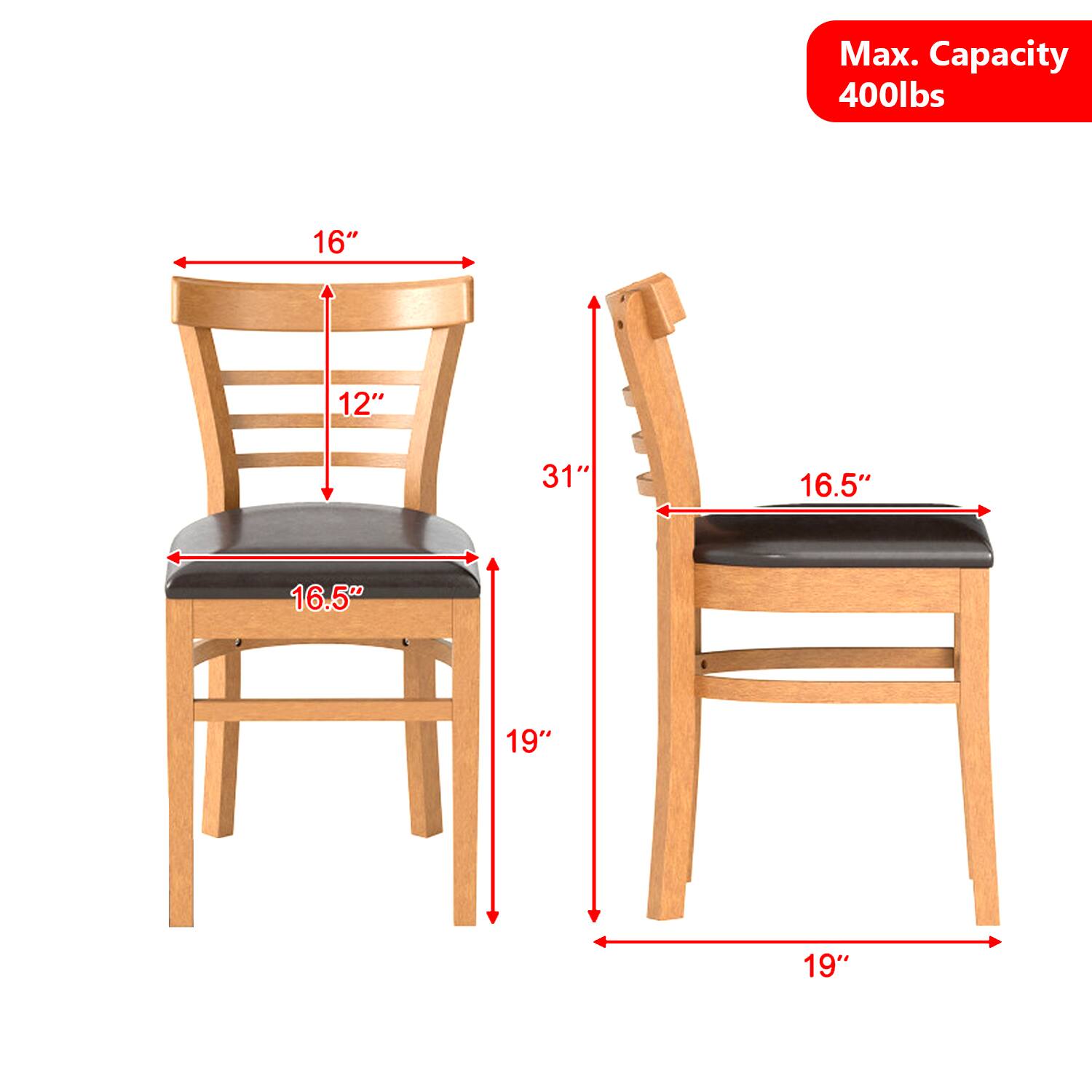 Max. Capacity 400lbs  
16"  
12"  
31"  
16.5"  
16.5"  
19"  
19"