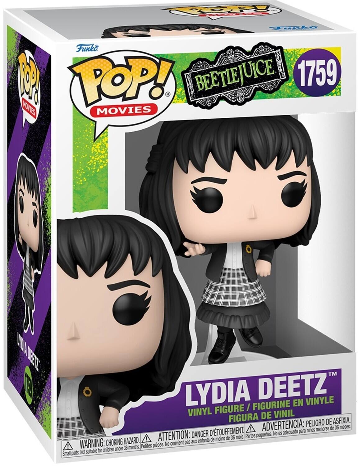 OpY  Tily Funko W POP! BEETLEJUICE 1759 MOVIES MOVIES VDA DERTZ TE TM LYDIA DEETZ FIGURINE EN VINYLE FIGURE / VINYL DE VINIL FIGURA PELIGRO DE ASFIXIA D'TOUFFEMENT. ADVERTENCIA: para nios menores de 36 meses. DANGER pequeas. No es adecuado HAZARD. ATTENTION: aux enfants de moins de 36 mois, Partes WARNING: CHOKING Petites pices. Ne convient pas children under 36 months. Not suitable for Small parts.