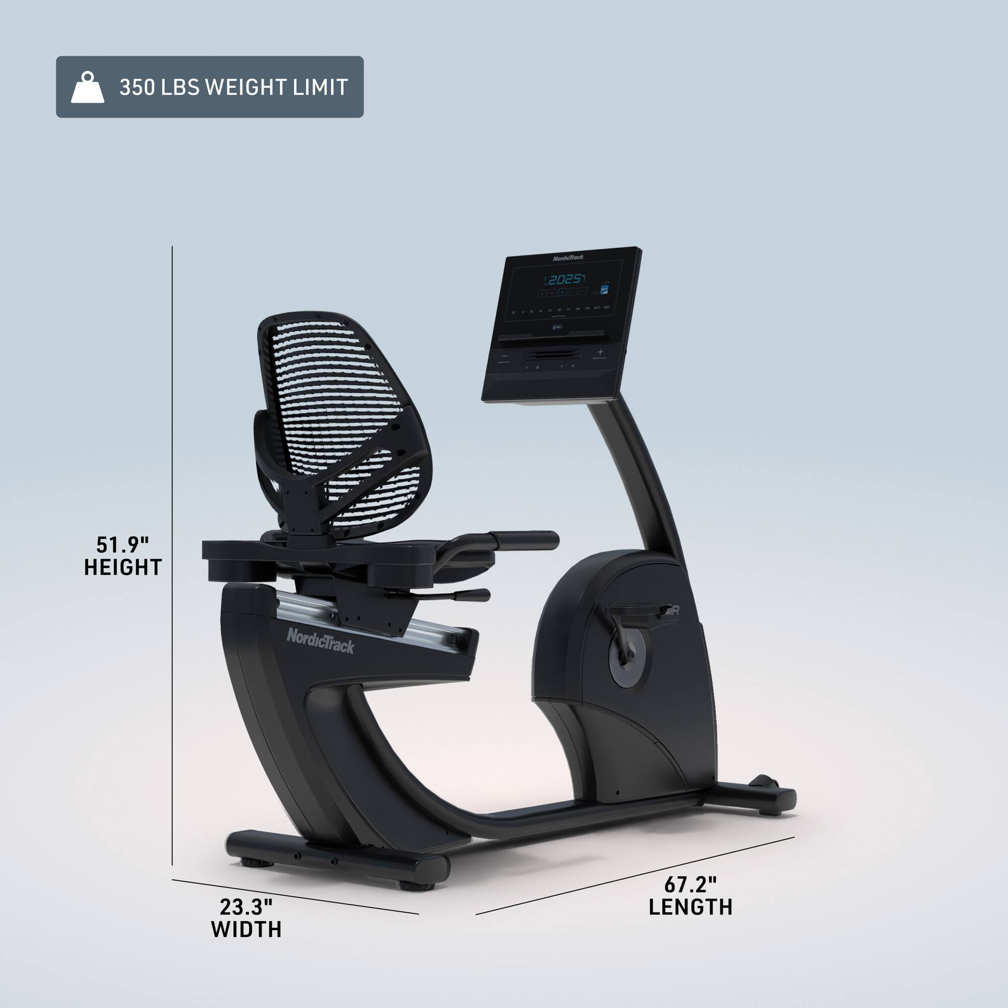 350 LBS WEIGHT LIMIT - 2025 Ode

- 51.9" HEIGHT
- 23.3" WIDTH
- 67.2" LENGTH