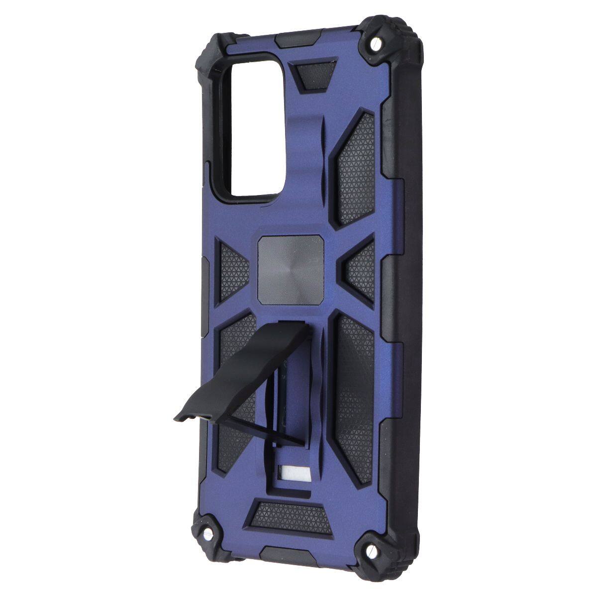 Front. Mybat - MyBat Rugged Kickstand Case for Samsung Galaxy A52 5G - Dark Blue/Black - Multicolor.