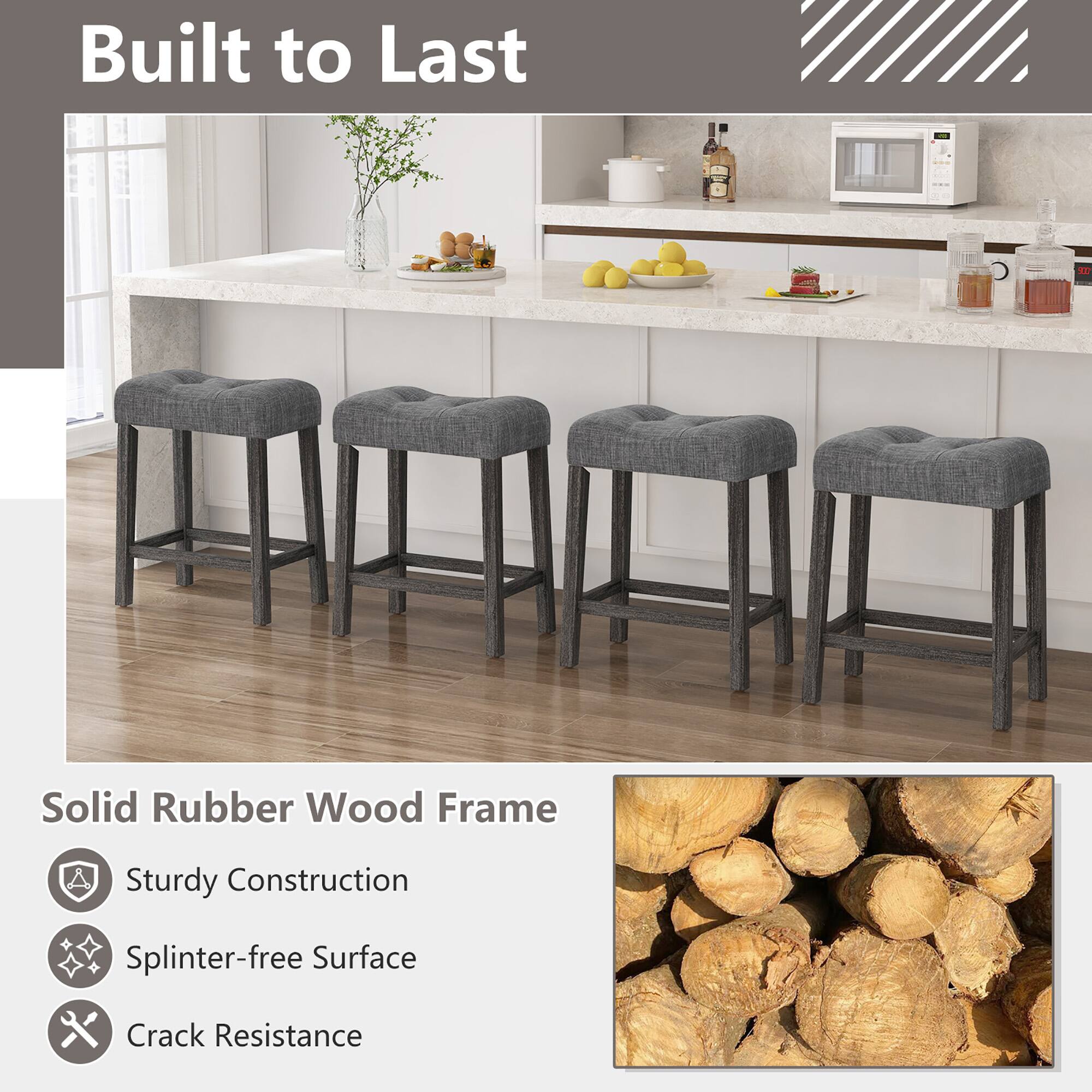 Built to Last

Solid Rubber Wood Frame

- Sturdy Construction
- Splinter-free Surface
- Crack Resistance