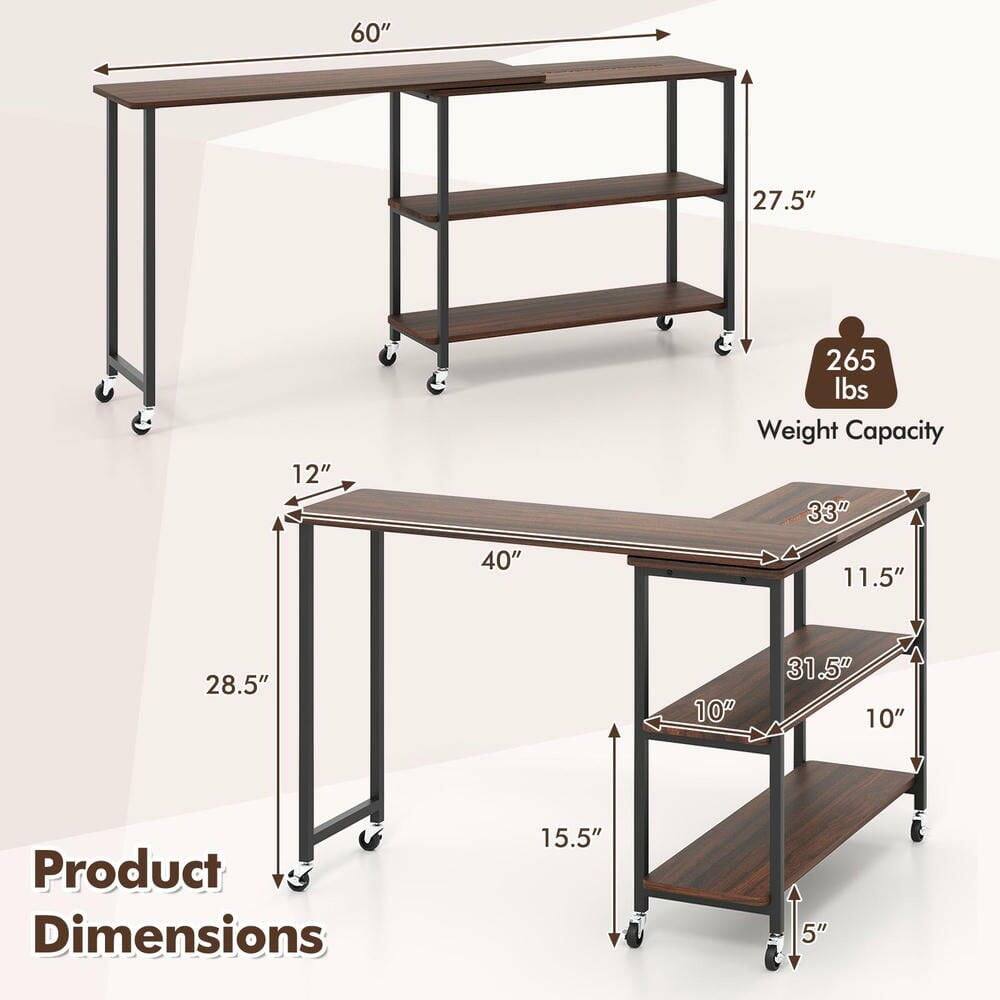 60" 27.5" 12" 265 lbs Weight Capacity  
33" 40" 11.5" 28.5" 10" 31.5" 10"  
Product Dimensions 15.5" 5"