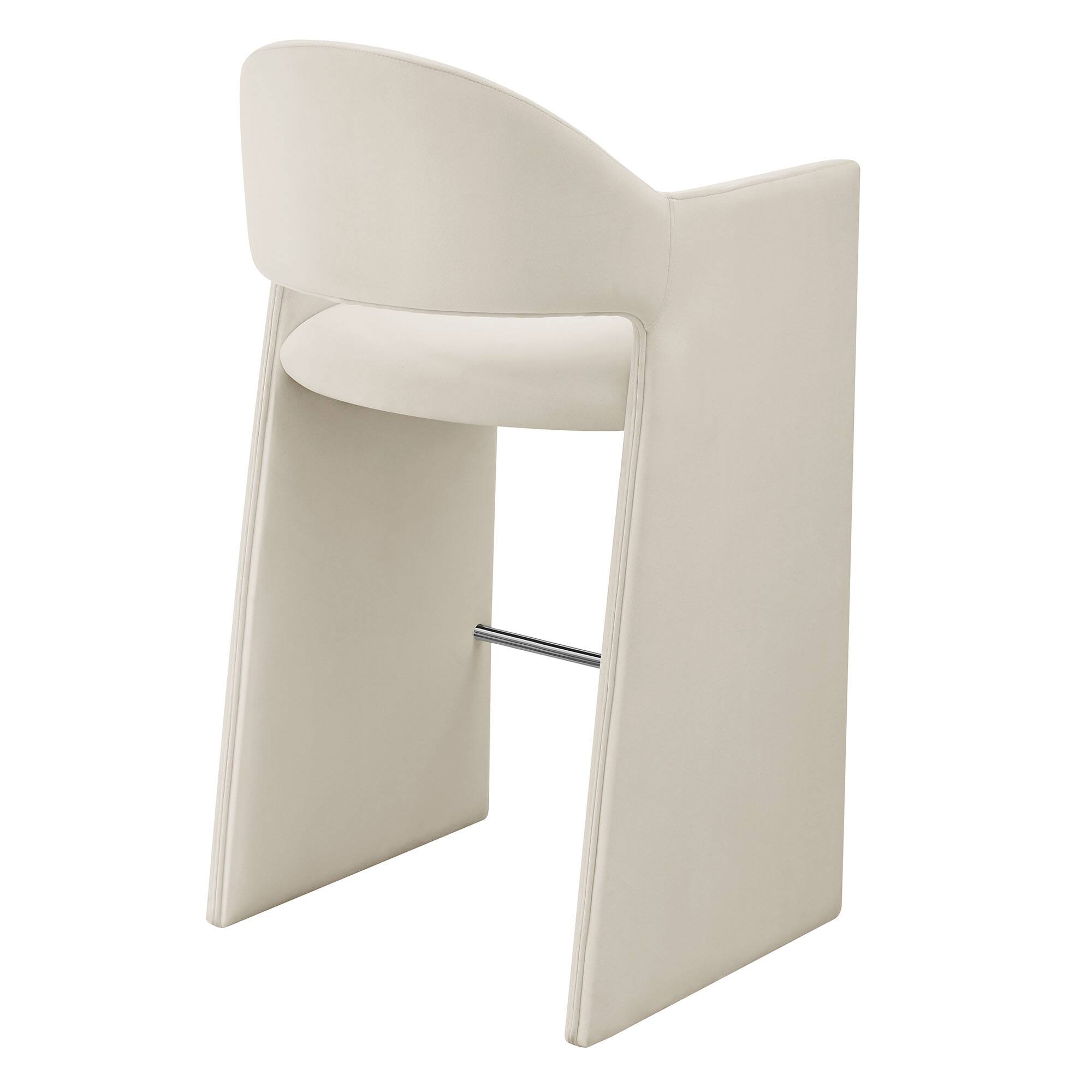 Alt View 3. Modway - Talia 41 Inch Performance Velvet Bar Stool by Modway - Alabaster.
