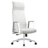 LeisureMod - Aleen Ergonomic Office Desk Chair with PU Leather, Foam Padding, Adjustable Tilt, Height, and Swivel - White