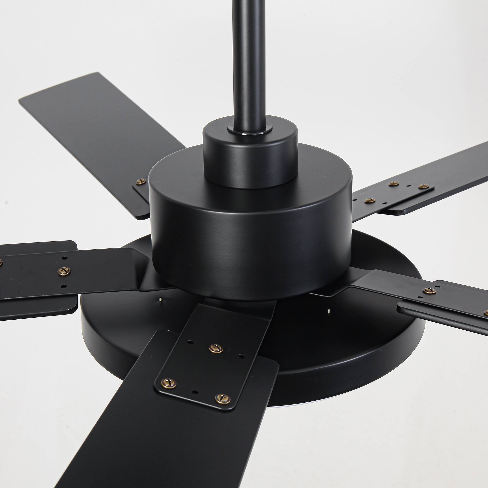 Alt View 6. Vaczon - 52" Modern Black 6 Speed DC Motor Ceiling Fan with Light and Remote - Black.