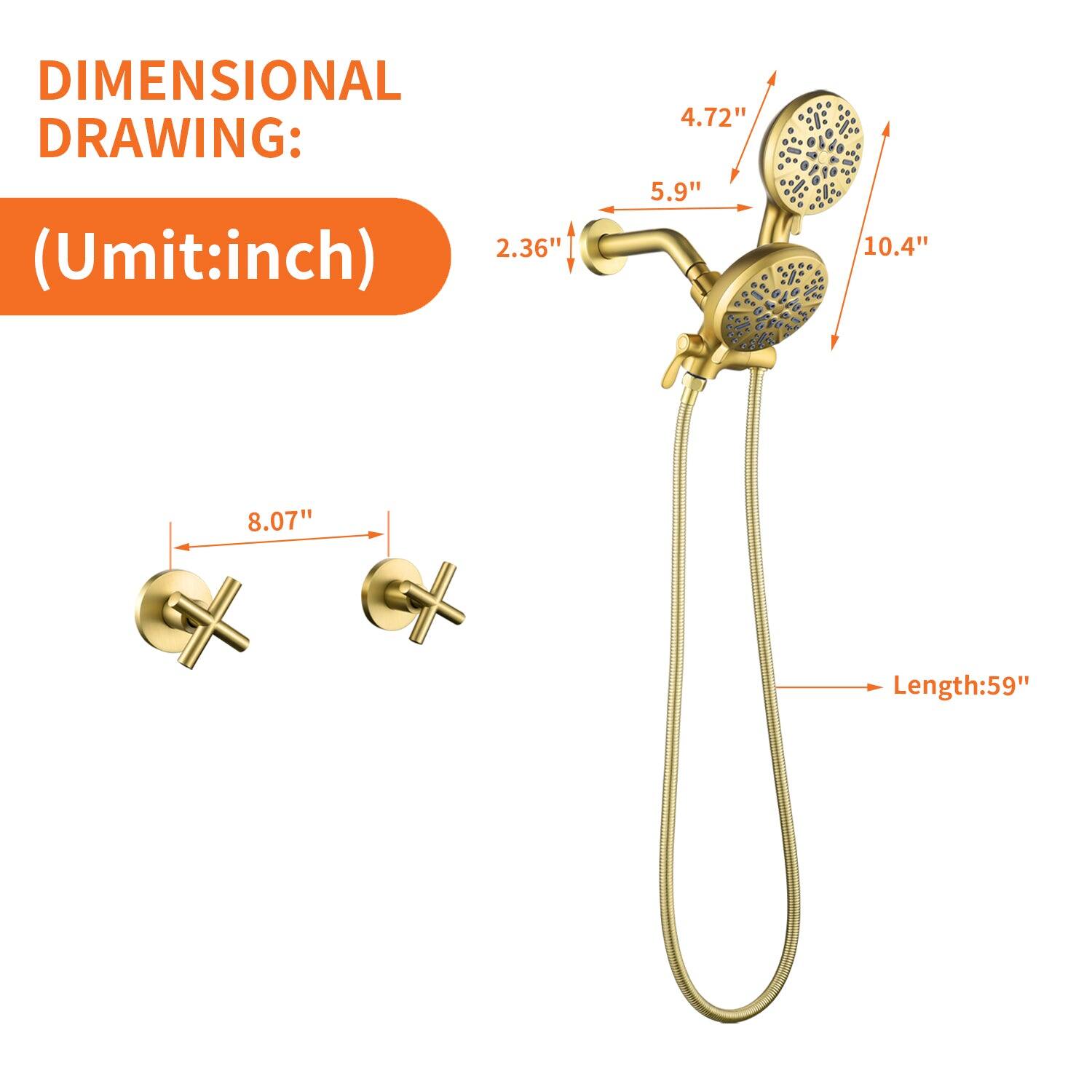 DIMENSIONAL DRAWING:  
(Umit: inch)  

- 2.36"  
- 4.72"  
- 5.9"  
- 10.4"  
- 8.07"  
- Length: 59"