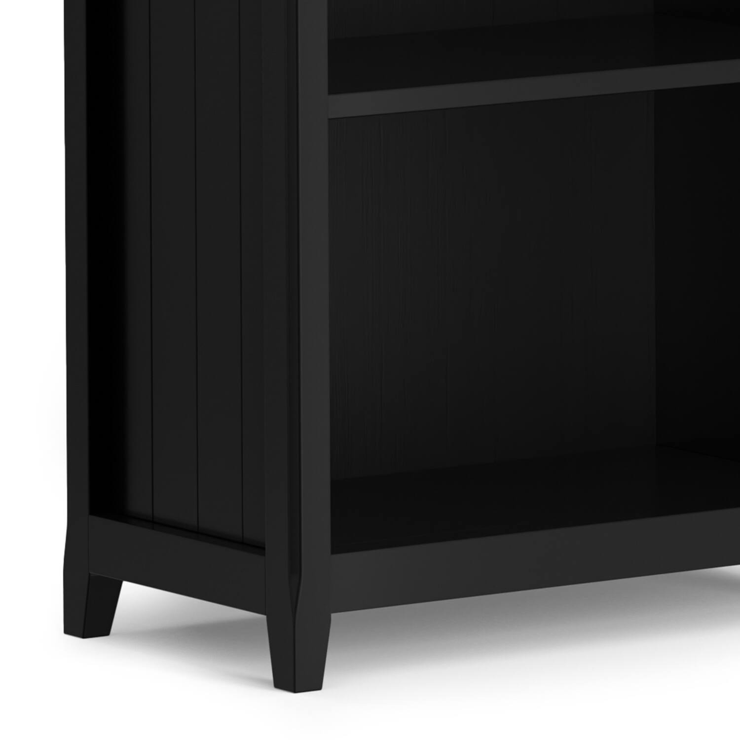 Alt View 6. Simpli Home - Acadian SOLID WOOD 72 inch x 26 inch Transitional 5 Shelf Bookcase in Black - Black.