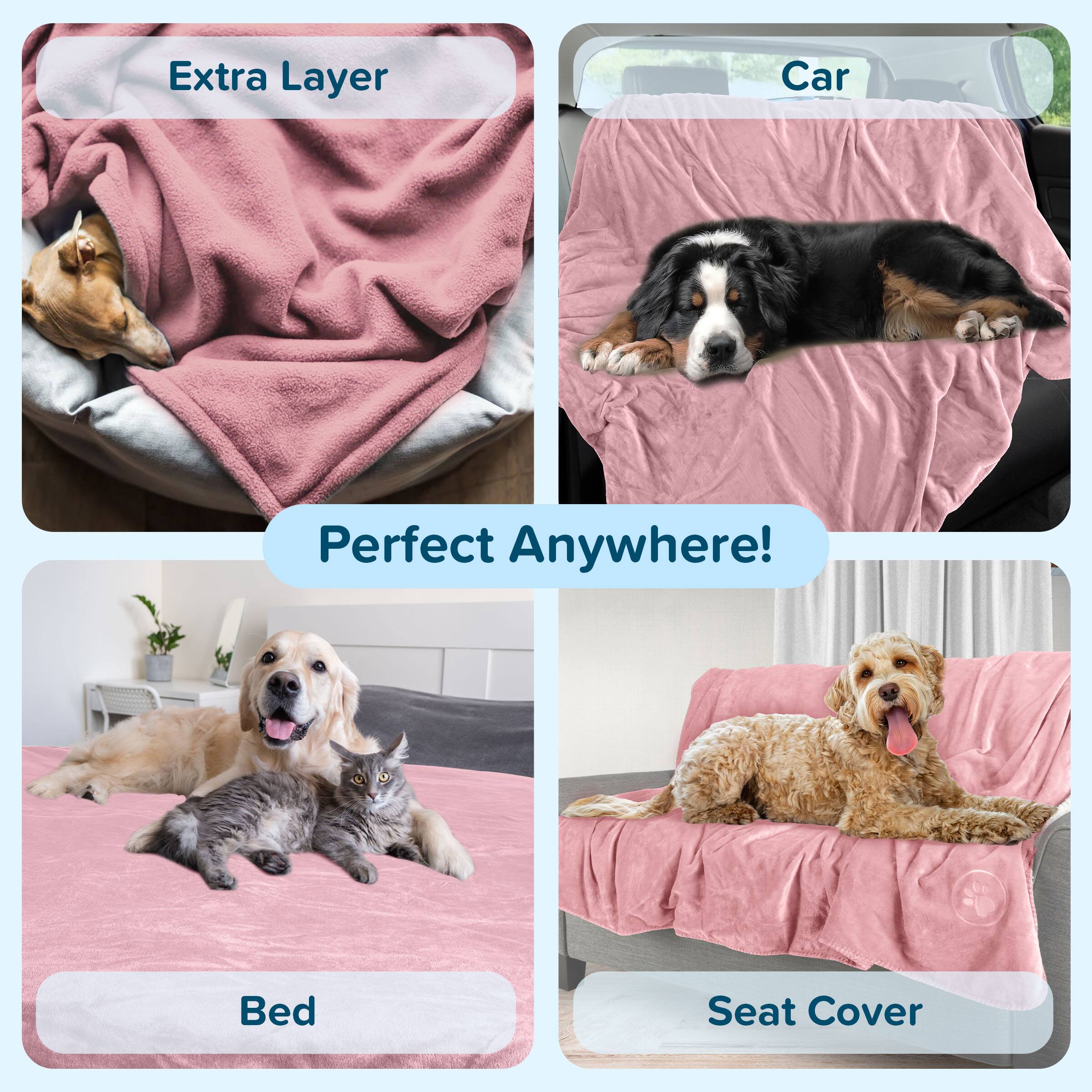 Extra Layer  
Car  
Perfect Anywhere!  
Bed  
Seat Cover