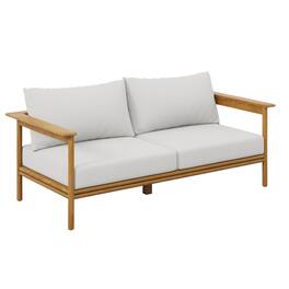 Wren Outdoor Patio Teak Wood Sofa by Modway - Natural Sail