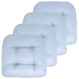 Sweet Home Collection - Patio Cushions Indoor/Outdoor Chair Pads Tufted 19" x 19", 4-Pack - Light Blue
