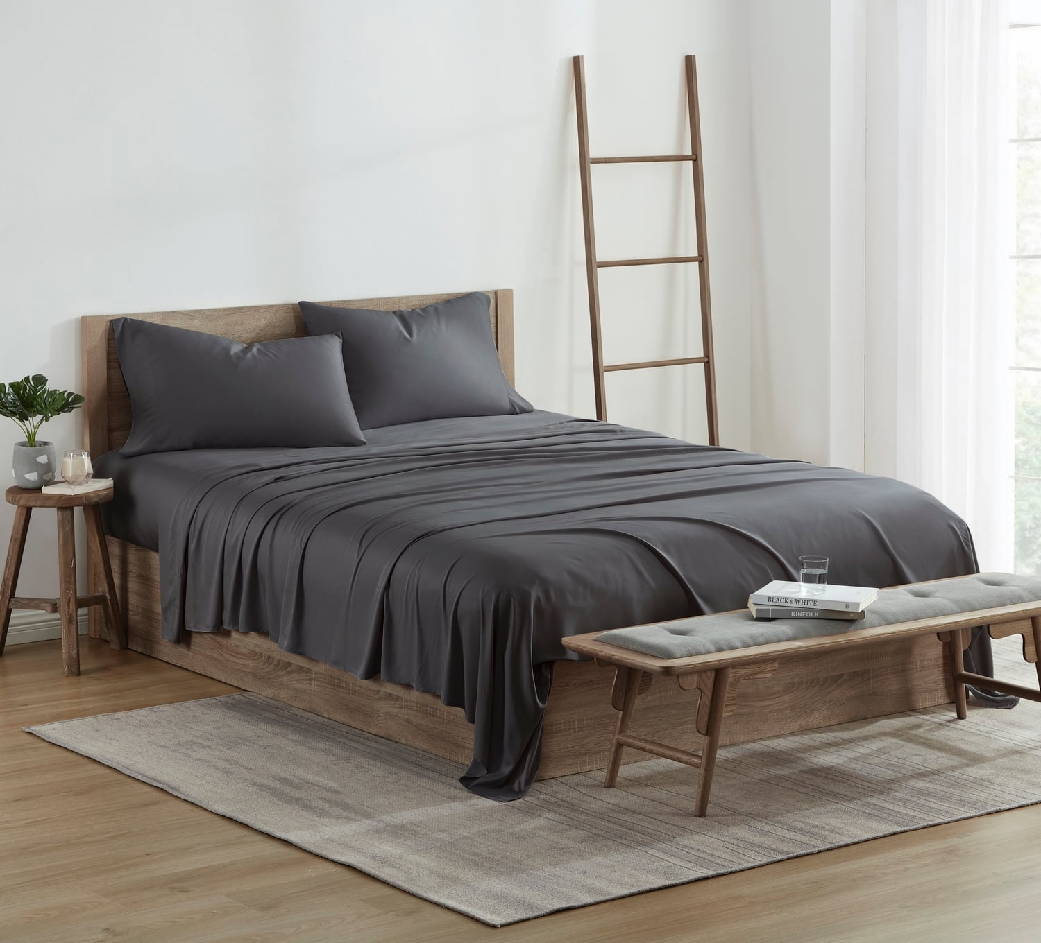 Kathy Ireland - 300 Thread Count 100% Bamboo Sheet Set - Charcoal price history on PriceWatchPro