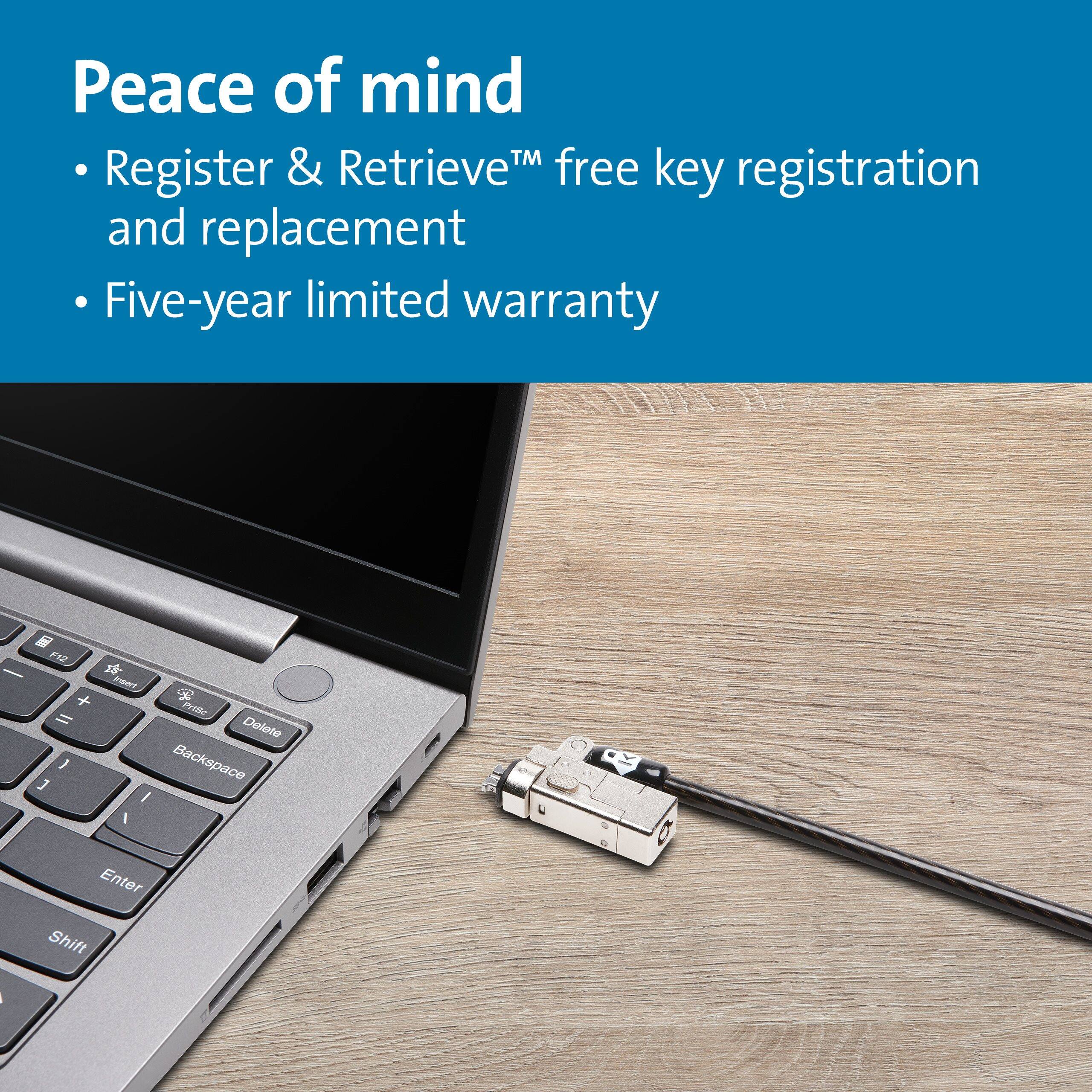Peace of mind  
- Register & Retrieve™ free key registration and replacement  
- Five-year limited warranty