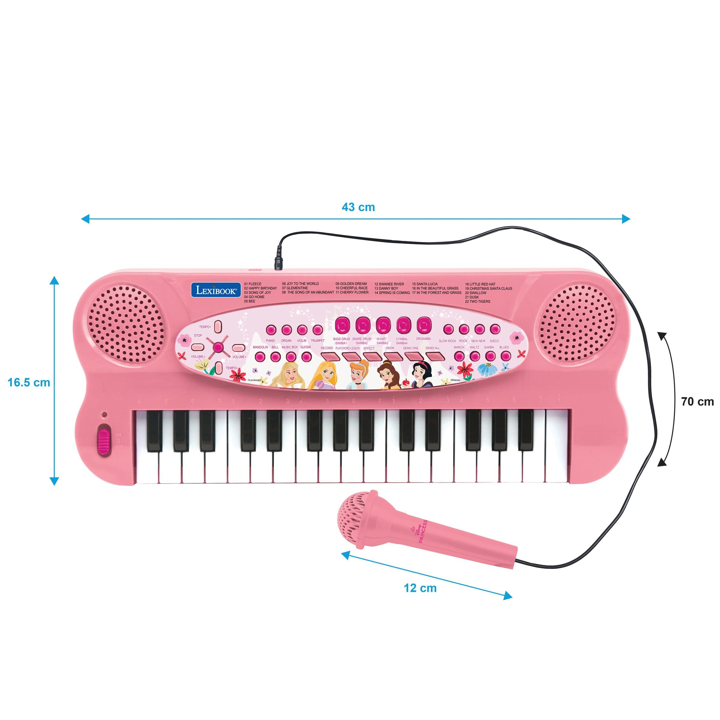 Lexibook Disney Princesse Electronic Keyboard with Mic (32 keys
