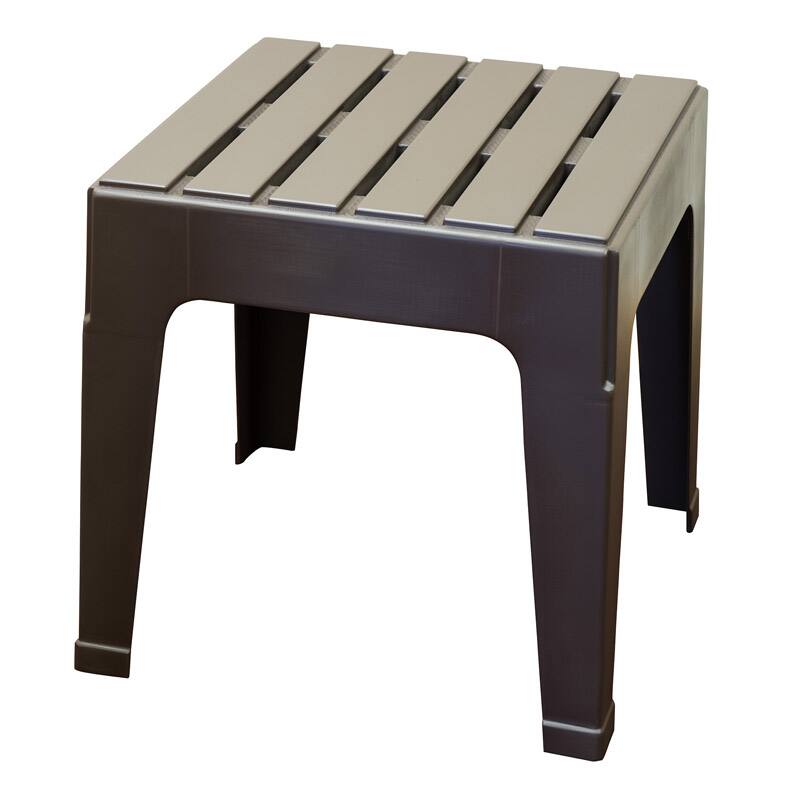 Angle. Adams - Adams Big Easy Earth Brown Square Resin Stackable Side Table - Brown.