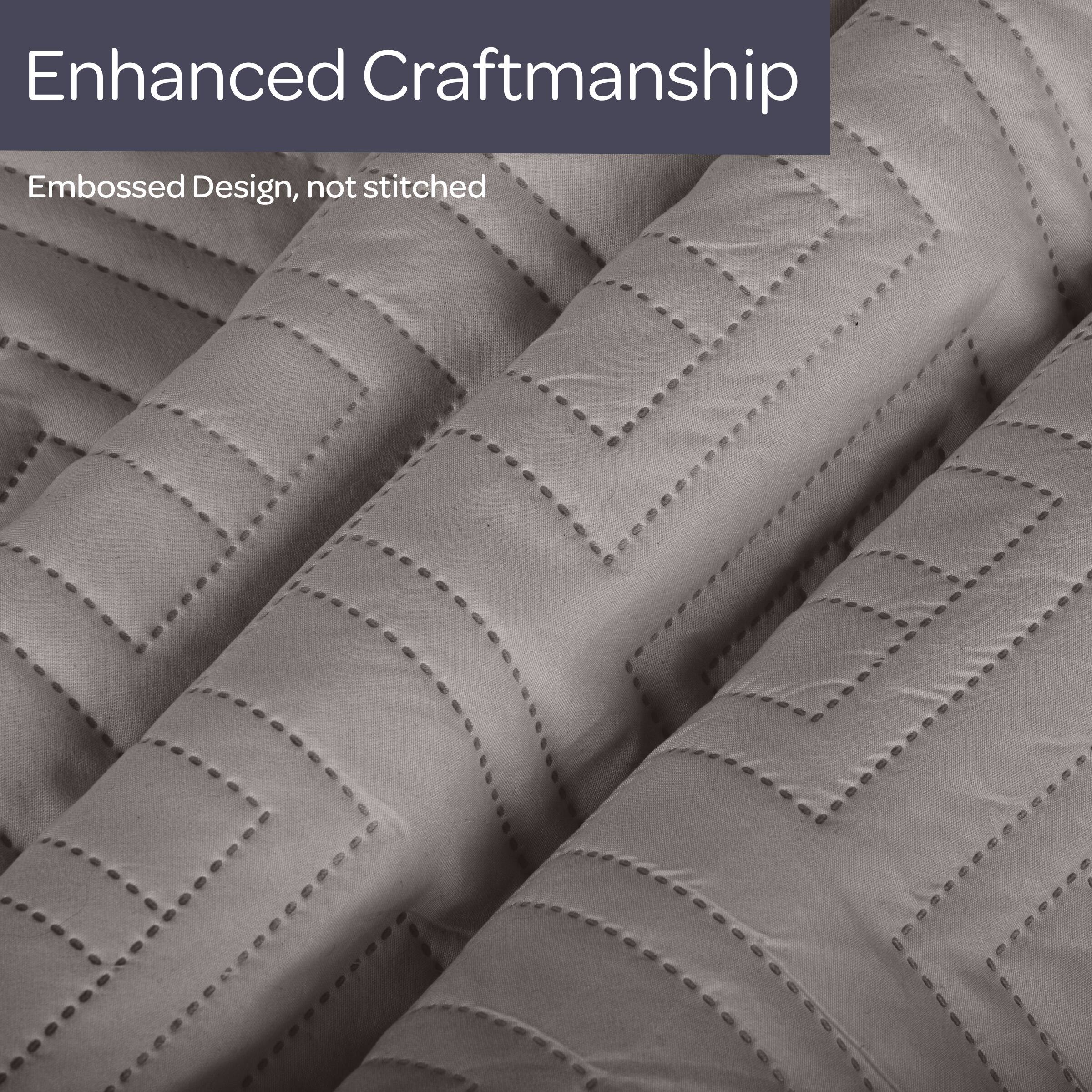 Enhanced Craftsmanship  
Embossed Design, not stitched