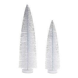 BreeBe - Bottle Brush Trees (Set of 2) - Silver, White