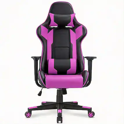 Front. Frangdom - Gaming Chair High Back Ergonomic Swivel Headrest Lumbar - violet 300lbs 360°swivel 17.3-21.5"height.