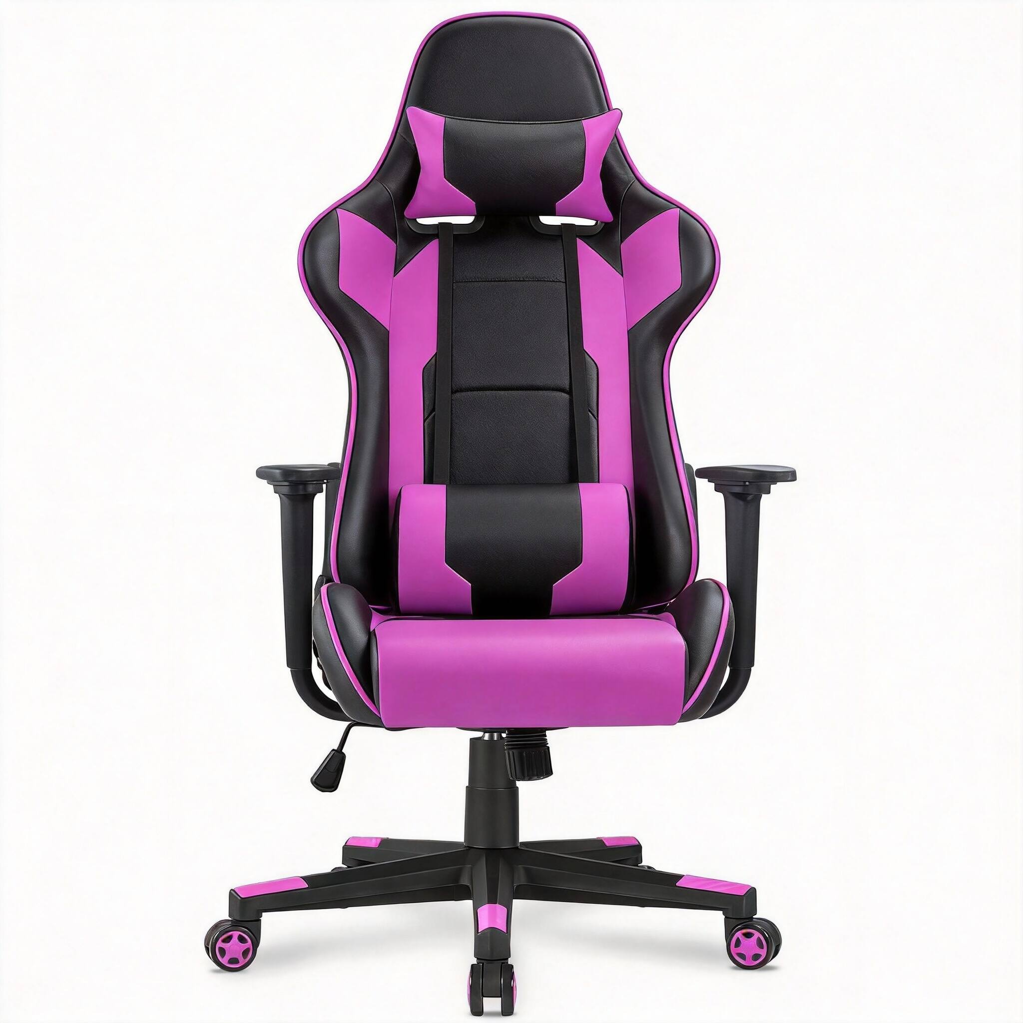 Front. Frangdom - Gaming Chair High Back Ergonomic Swivel Headrest Lumbar - violet 300lbs 360°swivel 17.3-21.5"height.