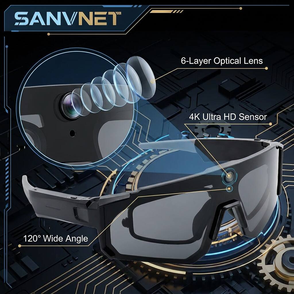 SANVNET 6-Layer Optical Lens 4K Ultra HD Sensor 120° Wide Angle