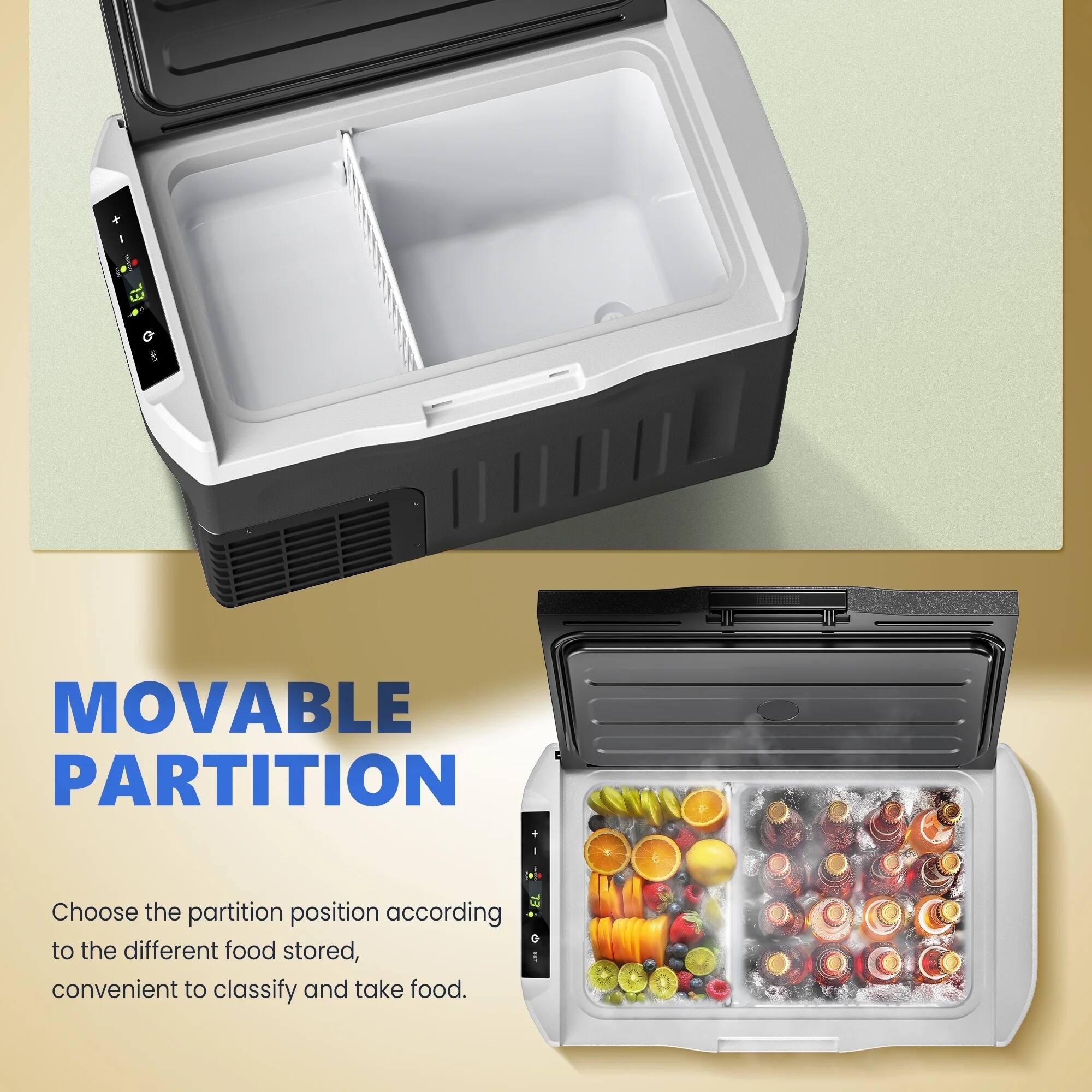 MOVABLE PARTITION

Choose the partition position according to the different food stored, convenient to classify and take food.