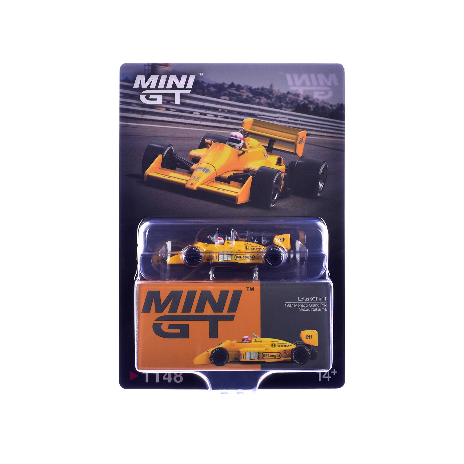 MINI GT  
MINI  
elf H  
elf  
HOND  
BOOK  
eLong  
TM MINI Lotus 99T #11 1987 Monaco Grand Prix Satoru Nakajima GT elif MONDA DeLonghi  
1148  
14+