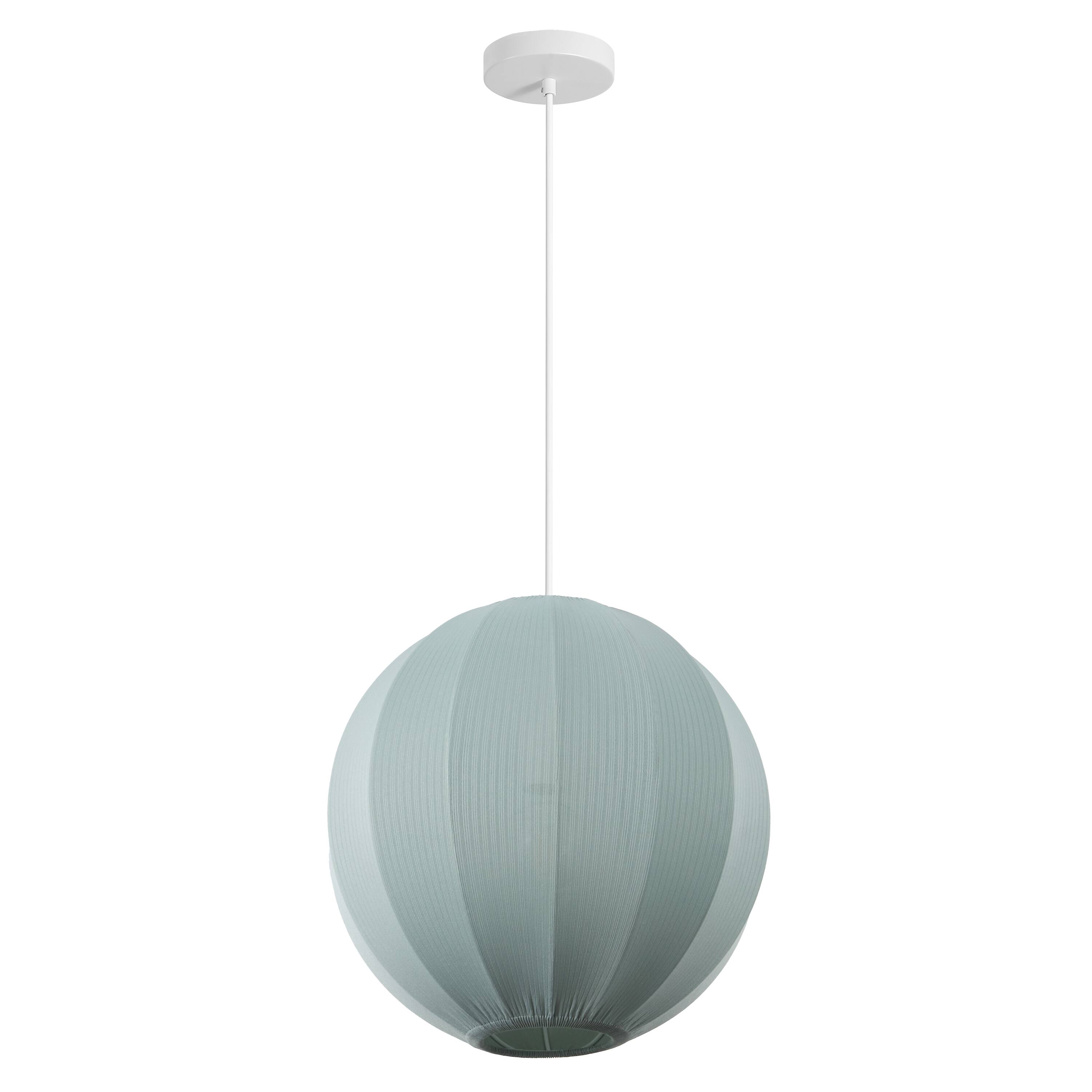 Alt View 7. Jonathan Y - Sia 16" 1-Light Scandinavian Japandi Adjustable Lantern Metal with Ribbed Cocoon Globe Shade LED Pendant, Dust Blue - Dusty Blue.