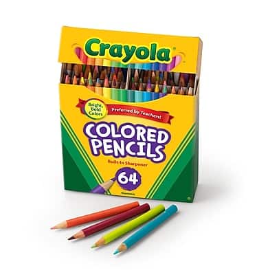 Crayola - Kids' Colored Pencil Set, 64 Pencils/Box - Assorted Colors