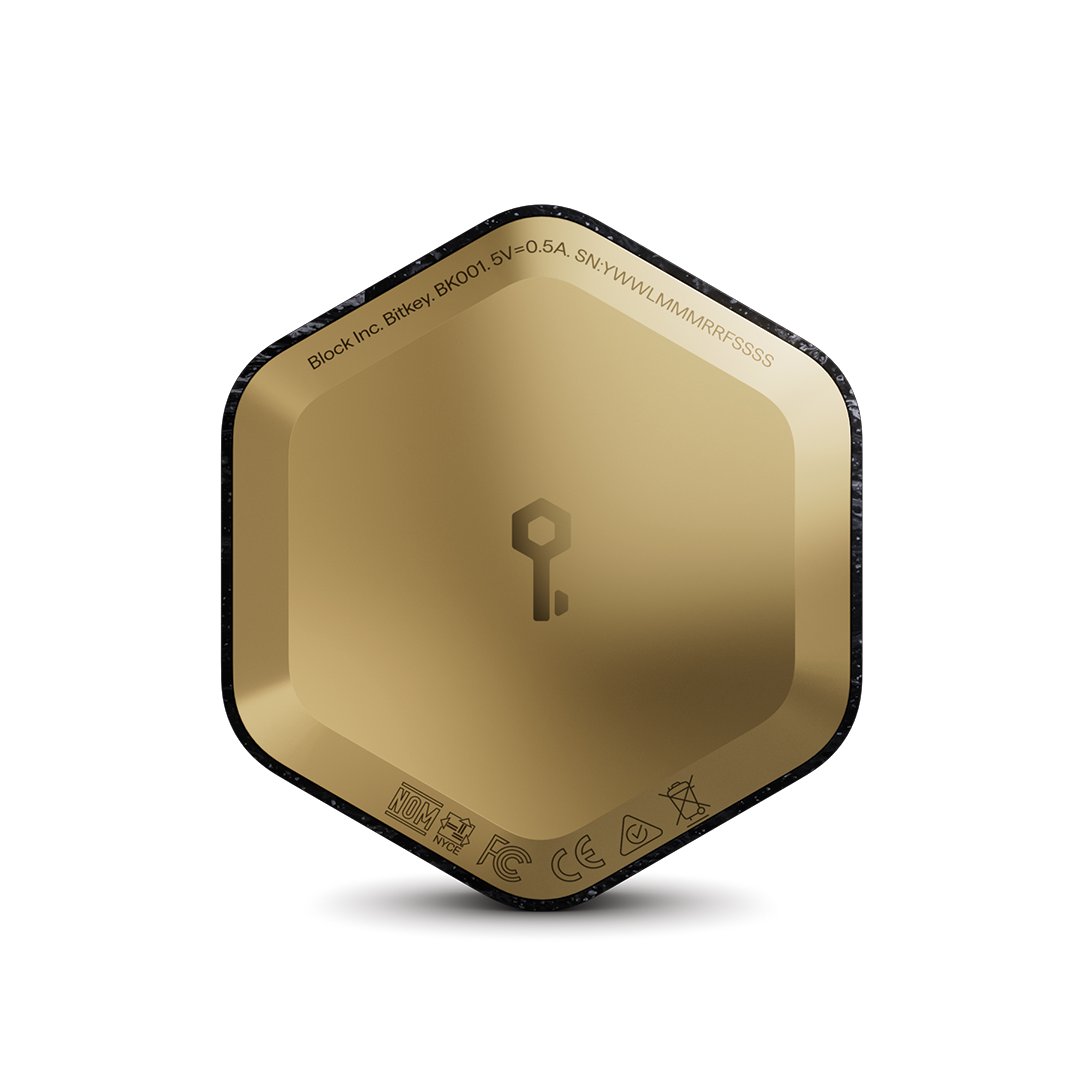 Block Inc. Bitkey, BK001. 5V=0.5A. SN: YWWLMMMRFS555  
CE  
FC  
NOM