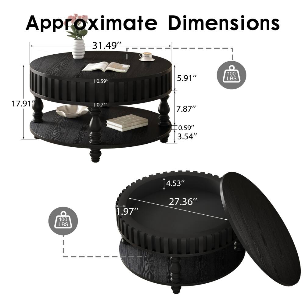 Approximate Dimensions

- 31.49"
- 0.59"
- 5.91"
- 100 LBS
- 17.91"
- 0.71"
- 7.87"
- 0.59" 3.54"
- 4.53"
- 100 LBS
- 1.97"
- 27.36"
