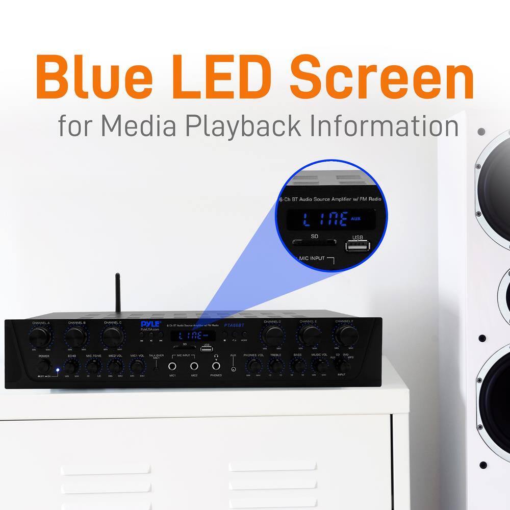 Blue LED Screen for Media Playback Information

6-Ch BT Audio Source Amplifier w FM Radio

LINE

SD USB

MIC INPUT

PYLE PAM 6300

CHANNEL A CHANNEL B CHANNEL C CHANNEL D CHANNEL E CHANNEL F

POWER ECHO MIC TONE MUSIC VOL MUSIC VOL BASS TREBLE BASS TREBLE BASS TREBLE BASS TREBLE BASS TREBLE BASS TREBLE BASS TREBLE BASS TREBLE BASS TREBLE BASS TREBLE BASS TREBLE BASS TREBLE BASS TREBLE BASS TREBLE BASS TREBLE BASS TREBLE BASS TREBLE BASS TREBLE BASS TREBLE BASS TREBLE BASS TREBLE BASS TREBLE BASS TREBLE BASS TREBLE BASS TREBLE BASS TREBLE BASS TREBLE BASS TREBLE BASS TREBLE BASS TREBLE BASS TREBLE BASS TREBLE BASS TREBLE BASS TREBLE BASS TREBLE BASS TREBLE BASS TREBLE BASS TREBLE BASS TREBLE BASS TREBLE BASS TREBLE BASS TREBLE BASS TREBLE BASS TREBLE BASS TREBLE BASS TREBLE BASS TREBLE BASS TREBLE BASS TREBLE