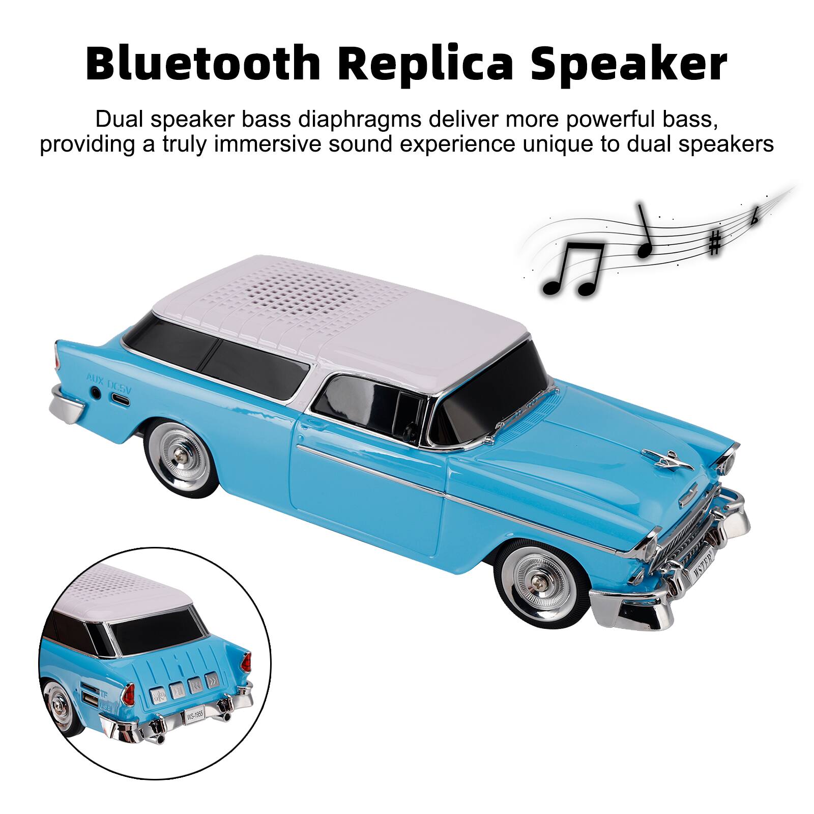 Bluetooth Replica Speaker

Dual speaker bass diaphragms deliver more powerful bass, providing a truly immersive sound experience unique to dual speakers