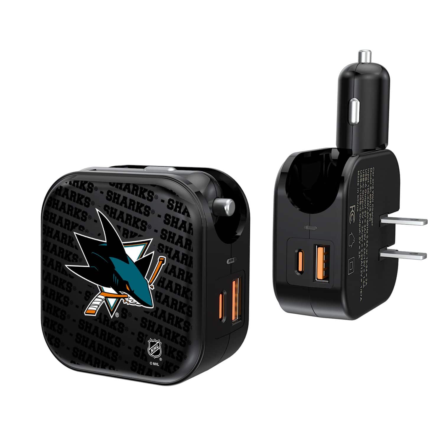Keyscaper - San Jose Sharks Team Logo Dual Port USB Car & Home Charger - Multicolor price history on PriceWatchPro