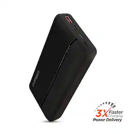 Loheer - 20000mAh 20W PD power bank fast charging portable charger Black