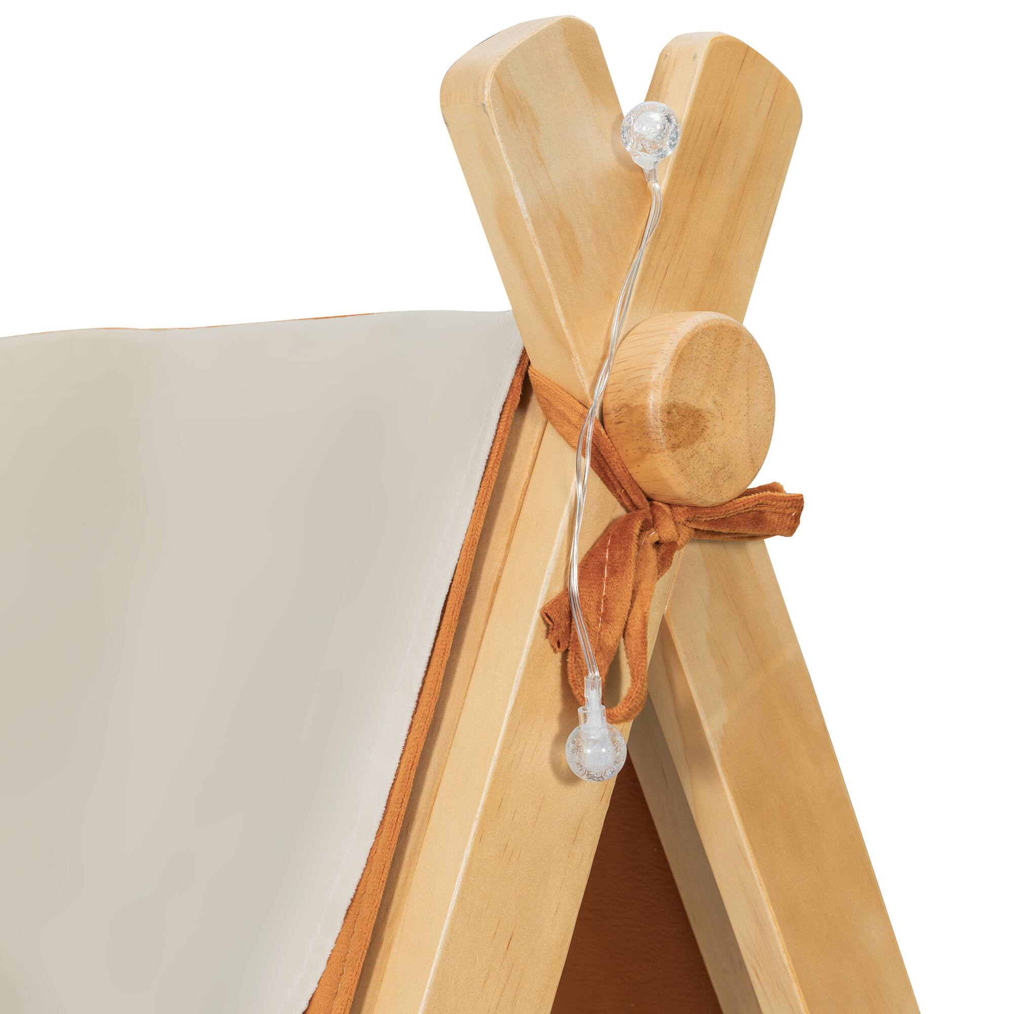 Alt View 2. Anysun - Twin Size House Bed with Tent and Light - Brown.