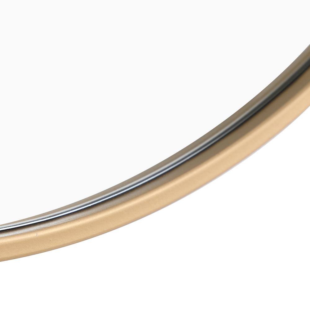 Left. Elegant Decor - Metal frame Round Mirror 32 inch Brass finish - Brass.