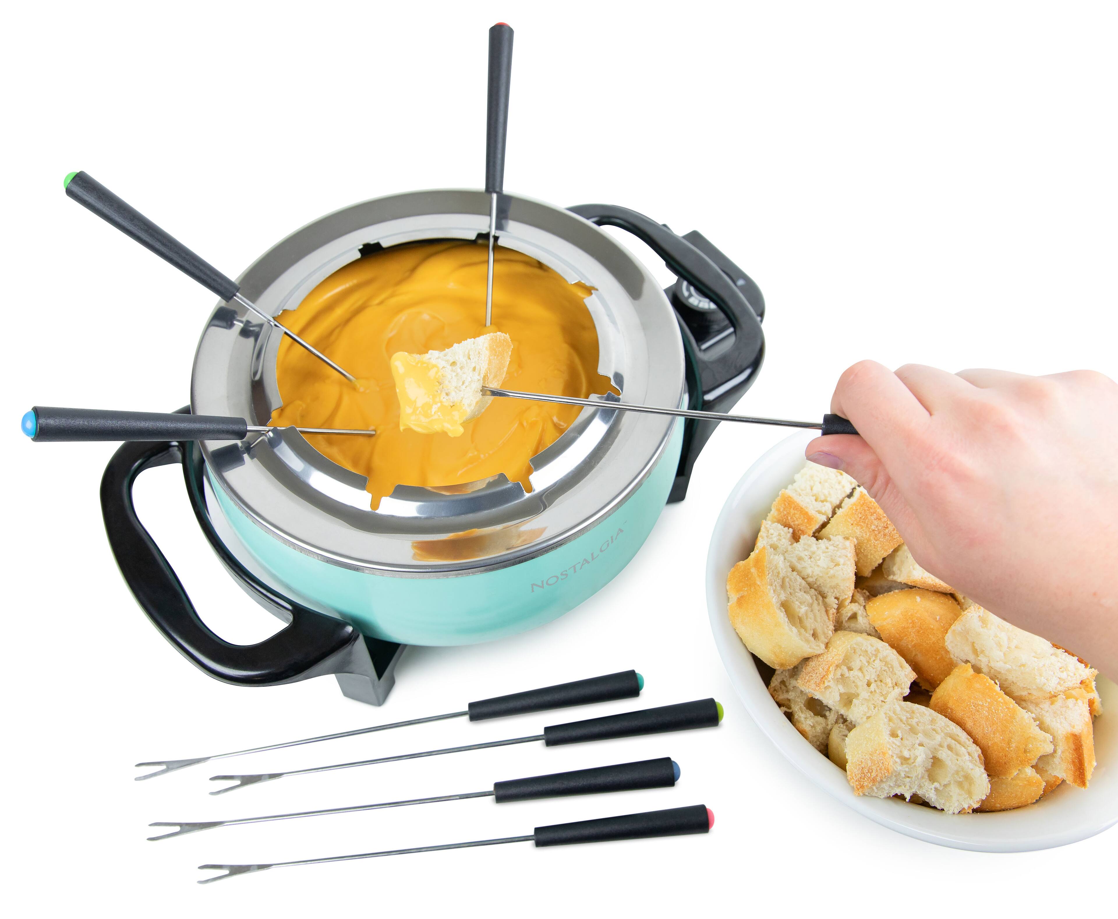 Alt View 1. Nostalgia - 12-Cup Electric Fondue Pot - Aqua.