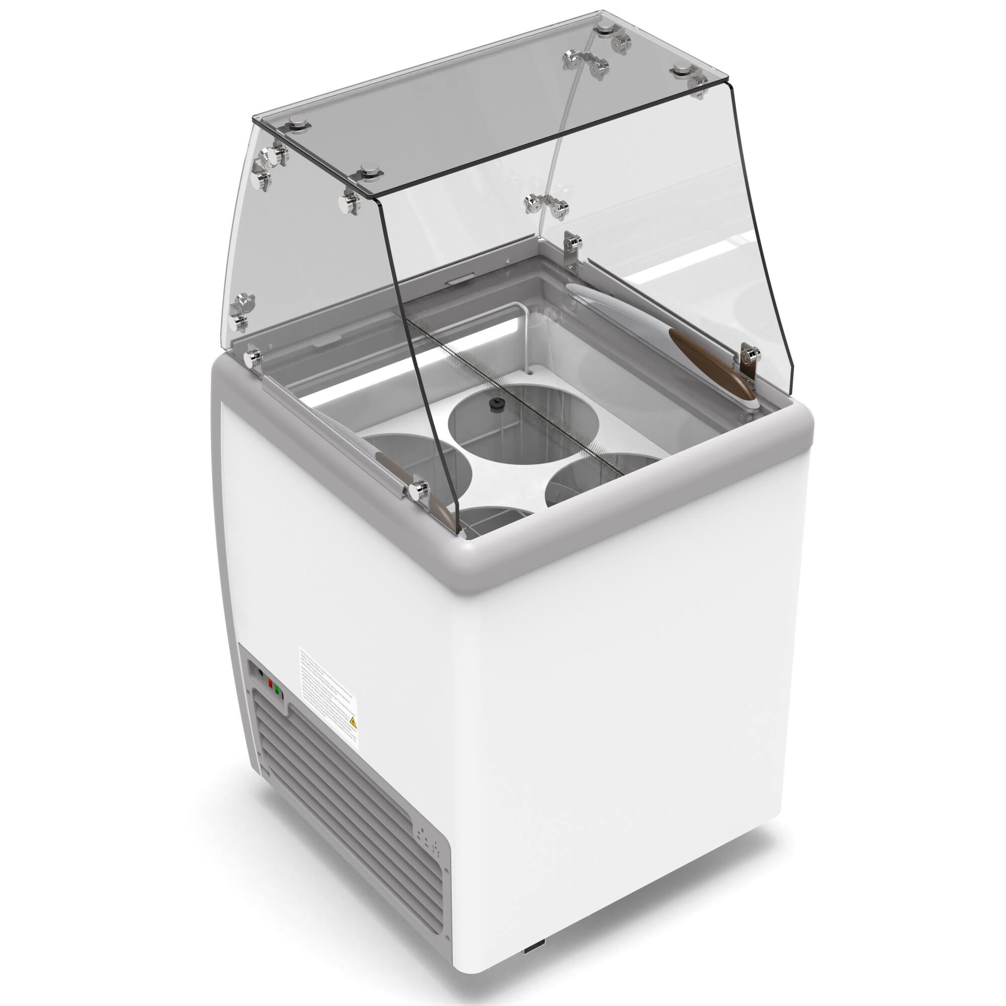 Back. Koolmore - 26 in. 4 Tub Ice Cream Dipping Cabinet Display Freezer with Sliding Glass Door and Sneeze Guard, 6 cu. ft. - White.