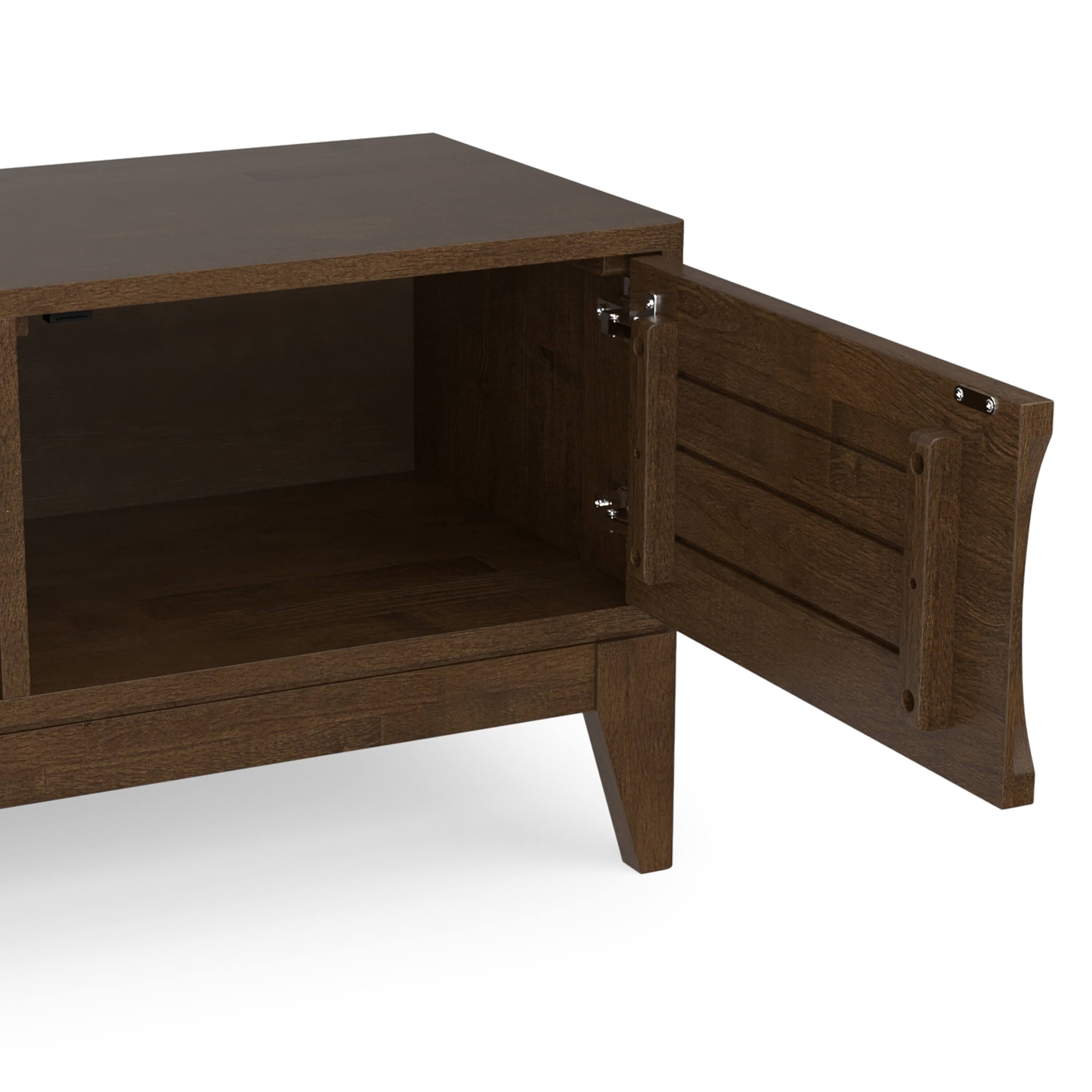 Alt View 4. Simpli Home - Simpli Home Harper SOLID HARDWOOD 72 inch Wide Mid Century Modern TV Media Stand - Walnut Brown.