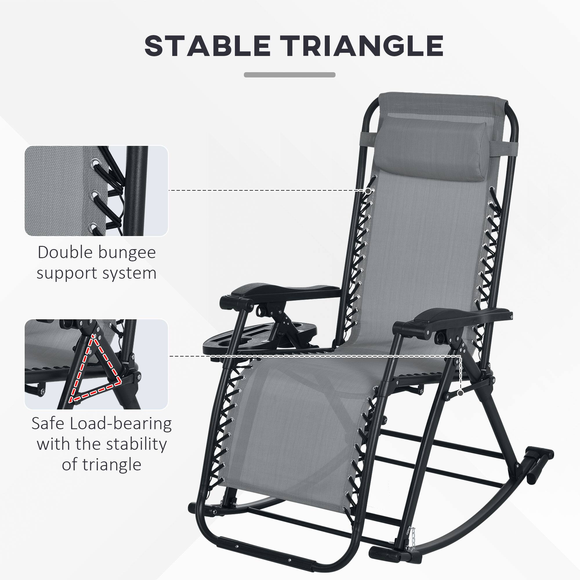 STABLE TRIANGLE

Double bungee support system

Safe Load-bearing with the stability of triangle