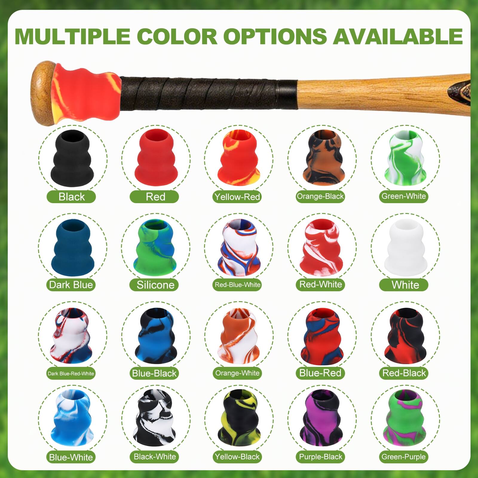 MULTIPLE COLOR OPTIONS AVAILABLE

- Black
- Red
- Yellow-Red
- Orange-Black
- Green-White
- Dark Blue
- Silicone
- Red-Blue-White
- Red-White
- White
- Dark Blue-Red-White
- Blue-Black
- Orange-White
- Blue-Red
- Red-Black
- Blue-White
- Black-White
- Yellow-Black
- Purple-Black
- Green-Purple