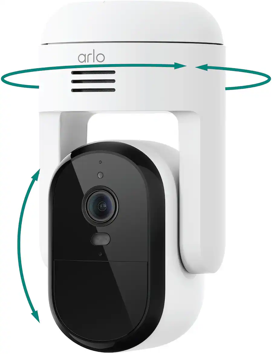 Arlo Essential Camera Pan Tilt 2K Security Camera, Wired Plug In