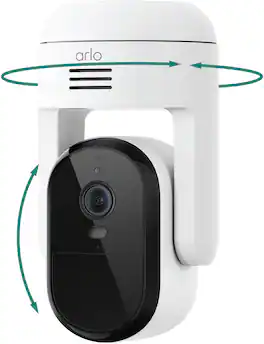 Arlo - Essential Pan Tilt Outdoor Security Camera 2K (2025 Release) - Wired Plug-In Powered, 1-Cam - White