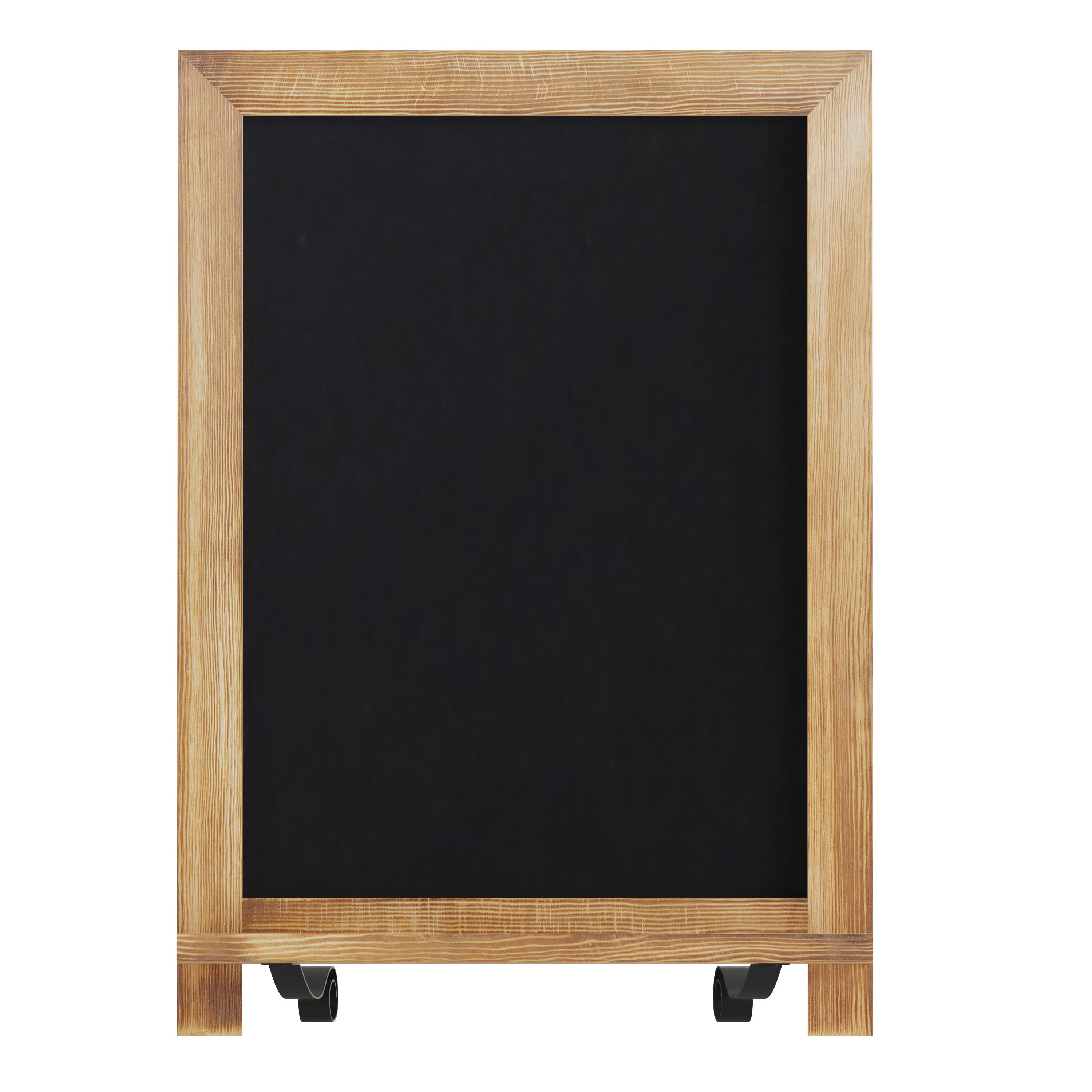 Alt View 10. Emma + Oliver - Burke Rustic Vintage Tabletop or Wall Hanging Chalkboard with Magnetic Surface and Folding Legs - Torched Brown.