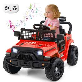 Gymax - Kids Ride on Car Truck 12V Battery Powered Electric Vehicle w/ Foldable Mirrors - Red
