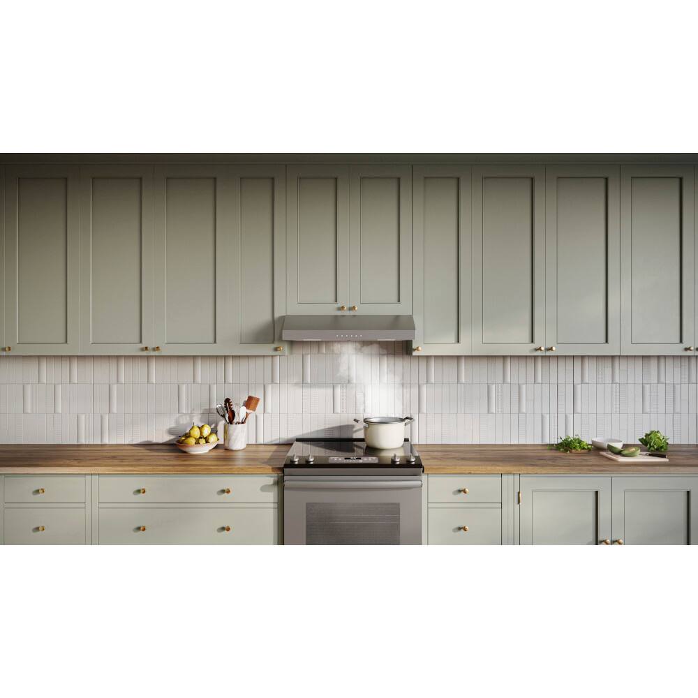 Alt View 15. Broan - Glacier 30-Inch 490 MAX Blower CFM 1.0 Sones Range Hood - Stainless Steel.