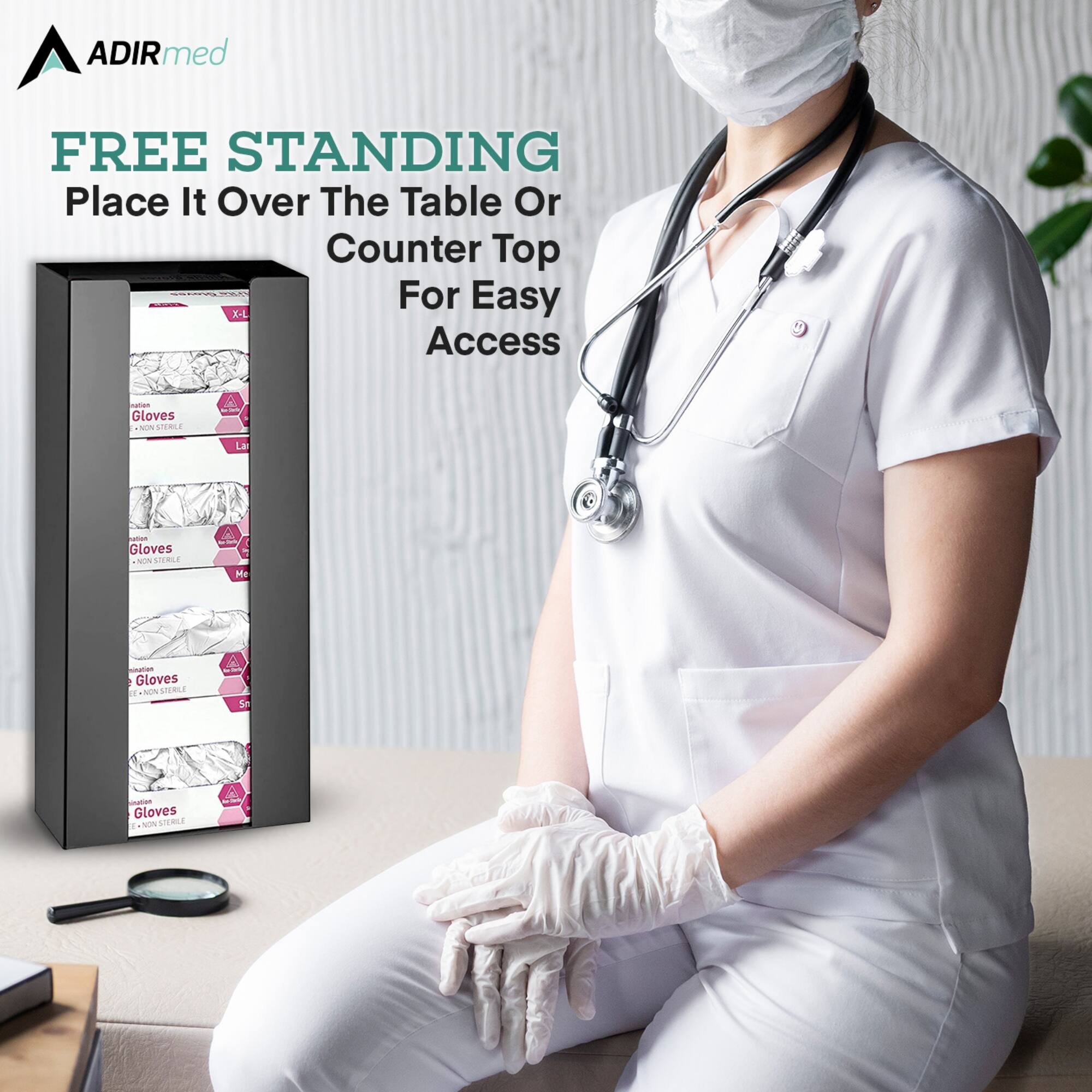 ADIRmed FREE STANDING Place It Over The Table Or Counter Top For Easy Access - Gloves NON STERILE - Gloves NON STERILE - Gloves NON STERILE