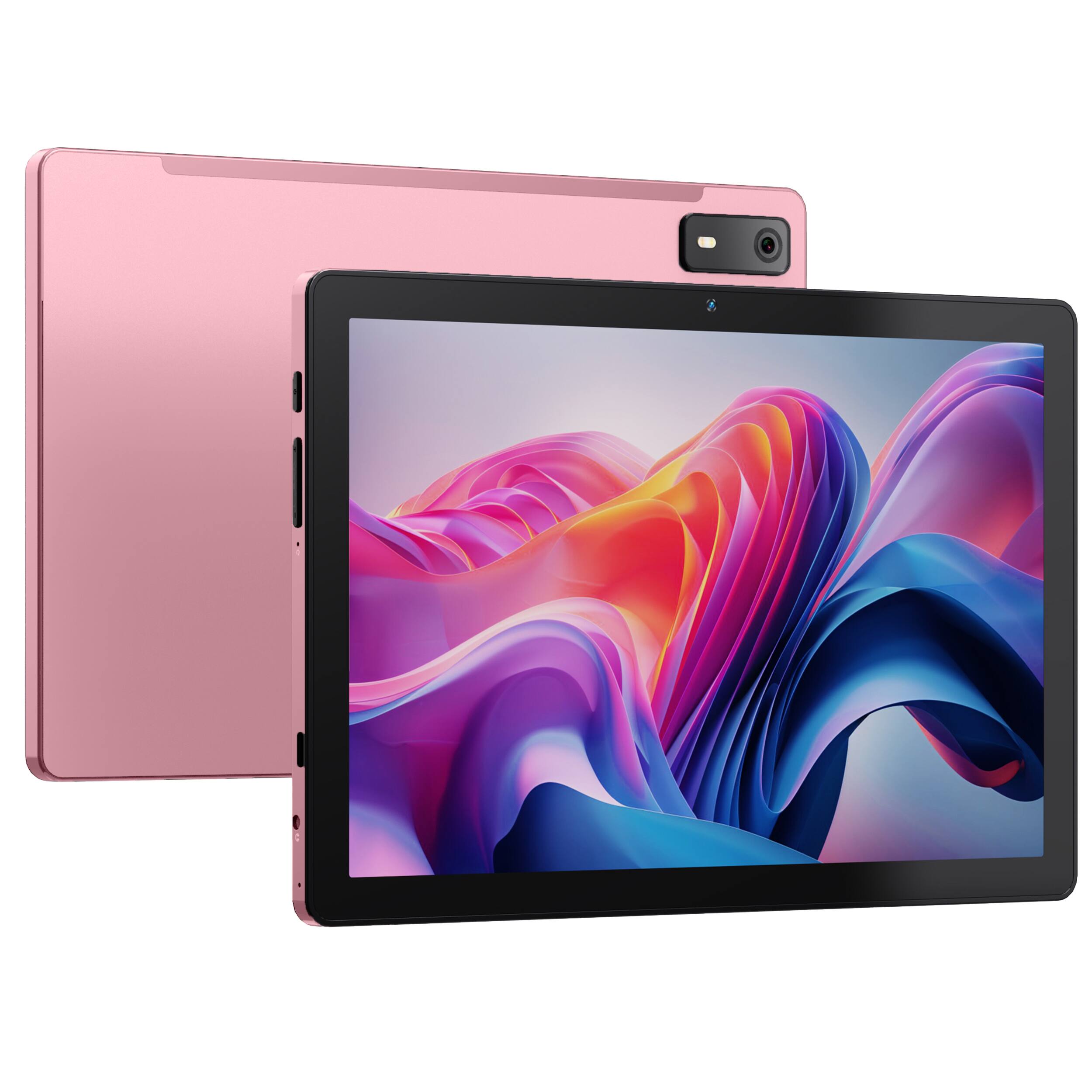 Front. Visual Land - 10" 128GB Tablet - MediaTek Octa-Core - HD Display - Android 15 - Google Gemini Pre-Installed - Rose Gold.